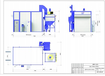 Обитаемая камера дробеструйной обработки внутреннего исполнения SPK-5.3.3 для завода транспортного электрооборудования